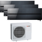 Mitsubishi Electric MITKIT368LNB252+35WF condizionatore fisso Climatizzatore Trialsplit Nero, Bianco