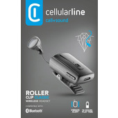 Cellularline Roller Clip Classic Auricolare Bluetooth® mono a capsula con cavo riavvolgibile e clip di aggancio