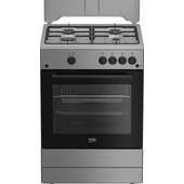 Beko FBG62010DX cucina a libera installazione inox, 60x60cm, piano gas, forno a gas, grill a gas, 64Lt, Сlasse A