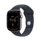 Apple Watch Series 12 GPS + Cellular, cassa 46 mm in titanio naturale con cinturino Sport blu marino - M/L
