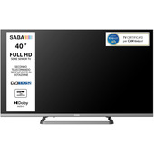 SABA SA40M10 TV 40" FULL HD,Serie Senior, Secondo telecomando semplificato con tasti grandi in dotazione, Triplo tuner DVBT2/C/S2 HEVC MAIN10, Certificato TivuSAT, Piedistallo centrale, Dolby Audio