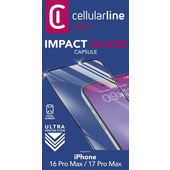 Cellularline Impact Glass Capsule - iPhone 16 Pro Max Vetro temperato resistente da bordo a bordo