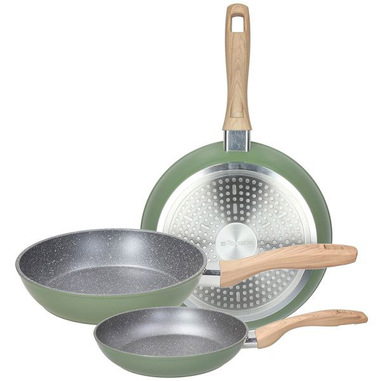 Tognana Porcellane set 3 padelle da 20+24+28 cm in alluminio forgiato Sage Stone