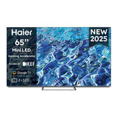 Haier Smart TV Mini LED QLED 65" H65M80FUX, 4K, Google TV, Dolby Vision, HDR10, Gaming 120Hz, Dolby Atmos, HDMI 2.1 x4