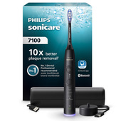 Philips Sonicare serie 7100 Sonicare Spazzolino Elettrico Sonico con base di ricarica e custodia, 3 livelli di intensità, sensore di pressione colore nero HX7421/01