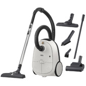 AEG AB61H6SW, Aspirapolvere Con Sacco, 750W, Silenzioso 75dB, Filtro Hepa, Bocchetta Per Divani/Per Pavimenti Duri/Multiuso/A Lancia/A Spazzola, Tubo Telescopico, Bianco