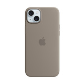 Apple Custodia MagSafe in silicone per iPhone 15 Plus - Grigio creta