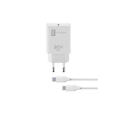 Cellularline USB-C Charger Kit 20W - USB-C to USB-C - iPad Pro (2018 or later) and iPad Air (2020) Caricabatterie da rete USB-C 20W per la carica alla massima velocità di iPad Pro (2018 e successivi) e iPad Air (2020) con cavo USB-C to USB-C