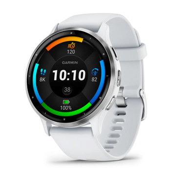 Garmin Venu 3 3,56 cm (1.4") AMOLED 45 mm Digitale 454 x 454 Pixel Touch screen Argento, Bianco Wi-Fi GPS (satellitare)