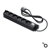 IOPLEE 47431-4077A prolunghe e multiple 1,5 m 6 presa(e) AC Interno Nero