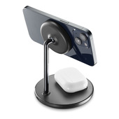 Cellularline Mag Duo Wireless Charger Supporto con carica wireless 2 in 1 per dispositivi Apple