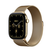 Apple Watch Series 12 GPS + Cellular, cassa 46 mm in titanio color oro brillante con loop in maglia milanese color oro brillante - M/L