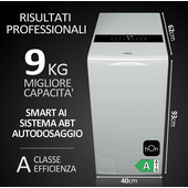 Haier HW90-BPD13386U-S LAVATRICE CARICA ALTO, AUTODOSE, Caricamento dall'alto, 9 kg, 62 cm, Classe A