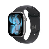 Apple Watch Series 11 GPS + Cellular 46mm Cassa Alluminio Grigio Siderale con Sport Band Nero - S/M