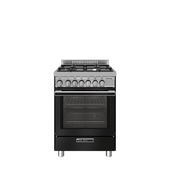 Glem Gas ST664MBK cucina A+ Elettrico Nero, Acciaio inox