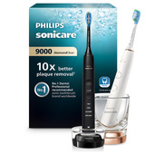 Philips Sonicare DiamondClean serie 9000 Sonicare Spazzolini Elettrici Sonici con App, confezione da 1 spazzolino bianco e 1 spazzolino nero HX9914/57