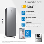 Samsung Freezer Monoporta Serie Twin 323L RZ32C7BBES9