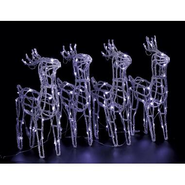 Regalo Set 4 figure luminose mod. renna 160 LED (12 flash) da interno/esterno