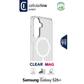 Cellularline Clear Mag - Galaxy S26+ Custodia trasparente ultra resistente con bordo in gomma, compatibile con ecosistema Qi2 e accessori magnetici, trattata contro l’ingiallimento.