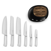 Smeg Ceppo con coltelli 50's Style - Nero LUCIDO - KBSF02BL