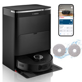 Bosch BCRDW3B, Robot aspirapolvere e lavapavimenti, Spotless Max, Nero
