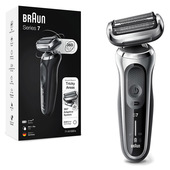 Braun Series 7 71-S1000s Rasoio Elettrico Uomo, 360° Flex, Wet&Dry, Ricaricabile, Rasoio A Lamina Senza Fili, Argento