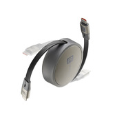 Cellularline - Cavo USB-C/USB-C retraibile Cavo USB-C/USB-C retraibile. Regge una potenza fino a 100W, necessaria per caricare correttamente tutti i devices, dagli smartphone ai laptop.