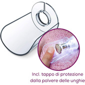 Beurer MP 62 Fresa elettrica Per Unghie da 5400 giri/min, inclusi 10 Accessori Per Manicure E Pedicure in feltro e zaffiro, con Luce LED, colore Bianco, design ergonomico