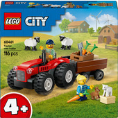 LEGO City Trattore agricolo rosso con rimorchio e pecore