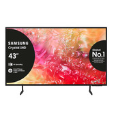 Samsung TV Crystal UHD 4K 43” UE43DU7170UXZT Smart TV Wi-Fi Black 2024, Processore Crystal 4K, 4K Upscaling, Slim Look Design, OTS Lite
