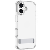 Cellularline Clear Stand - iPhone 17 Custodia trasparente con stand integrato, pensata per l’uso a mani libere. Realizzata in doppio materiale con trattamento anti-ingiallimento.