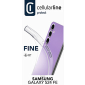 Cellularline Fine - Galaxy S24 FE Cover in gomma morbida ultra sottile e trasparente