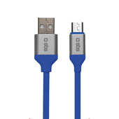 SBS TECABLEMICROFLUOB cavo USB USB 2.0 1,5 m USB A Micro-USB B Blu