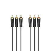 Hama Cavo 3x RCA M / 3x RCA M, 1,5 metri, connettori dorati