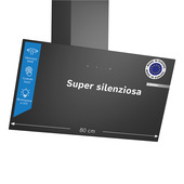 Bosch Serie 2 DWK85DK60 Cappa a muro inclinata 80 cm 3 velocità + 1 intensiva Nero Classe A