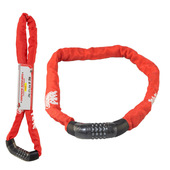 Rhütten 263538 antifurto per bicicletta Nero, Rosso 100 cm Blocco per catena