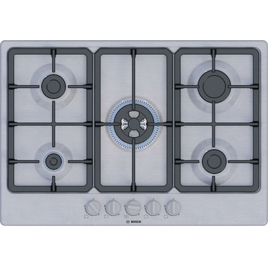 Bosch Serie 4 PGQ7B5K90 Piano cottura a gas 75 cm 5 fuochi Acciaio Inox