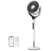 Dreo TurboPoly 565S – Ventilatore Circolatore Smart con Tecnologia TurboWind – Gittata 30,5m, Flusso d'Aria 3D, Luce RGB, 6 Modalità Intelligenti – Ideale per Soggiorni e Open Space