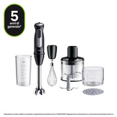 Braun MultiQuick 5 Pro - Minipimer, Frullatore a immersione, con Tritatutto, 1000W, Nero (MQ55254M)
