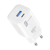 Cellularline Dual Charger Caricabatterie da rete con due porte Power Delivery 65W