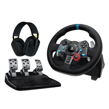 Logitech G G29 Driving Force, kit volante pedaliera e cuffie, PlayStation®5, PlayStation®4 e PC
