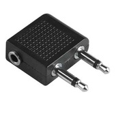 Hama 2 x 3.5-mm Mono Jack Plug - 3.5-mm Stereo Jack Socket Nero