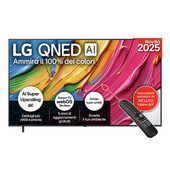 LG QNED AI 86QNED80A6A TV Serie QNED80 86'' 4K, α7 Gen8, HDR10, 20W, 3 HDMI con Game Optimizer, Smart TV WebOS 25