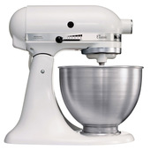 KitchenAid 5K45SSEWH Sbattitore con base 275 W Metallico, Bianco