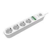 Celly SWPWSTRIPUSBWH prolunghe e multiple 2 m 4 presa(e) AC Interno Bianco