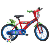 F.lli Schiano PJ Masks 16” POWER UP bicicletta per bambini, adatta a bambini tra i 5 e i 7 anni, per altezza tra 105 e 135 cm, con campanello e borraccia