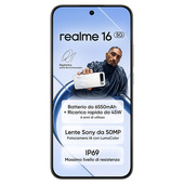 realme 16 5G 16,7 cm (6.57") Doppia SIM Android 16.0 USB tipo-C 8 GB 256 GB 6550 mAh Bianco