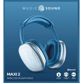 Music Sound Maxi2 Cuffie around-ear Maxi2 Bluetooth 5.0 : cuffie around-the-ear dal design moderno e colorato, che garantiscono un suono potente e bilanciato e un alto comfort d'utilizzo