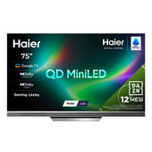 Haier M95 Series Smart TV QD-Mini LED 75" H75M95EUX, 4K UHD, Google TV, Gaming fino a 144Hz, HDR10+, Dolby Vision IQ, Dolby Atmos
