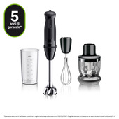 Braun MultiQuick 5 - Minipimer, Frullatore a immersione, con Tritatutto, 1000W, Nero (MQ.50202M)